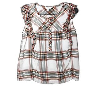 Time and Tru XL 16-18 Sleeveless Ruffles Red, Navy, Black and White